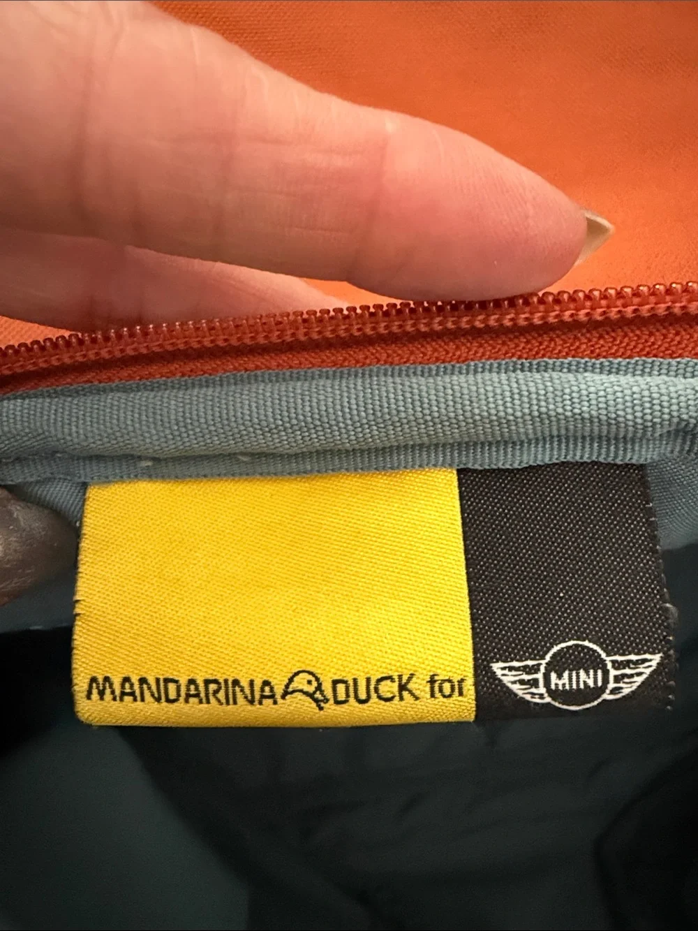 Vintage Y2K Mandarina Duck for MINI Cooper Convertible Orange Luggage Duffle Bag